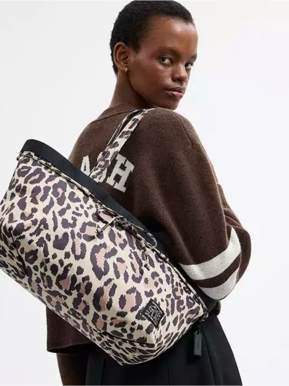 🤎🖤 Coach NWT Coachtopia Leopard Print Loop East/West Bow Tote Bag - Picture 2 of 11